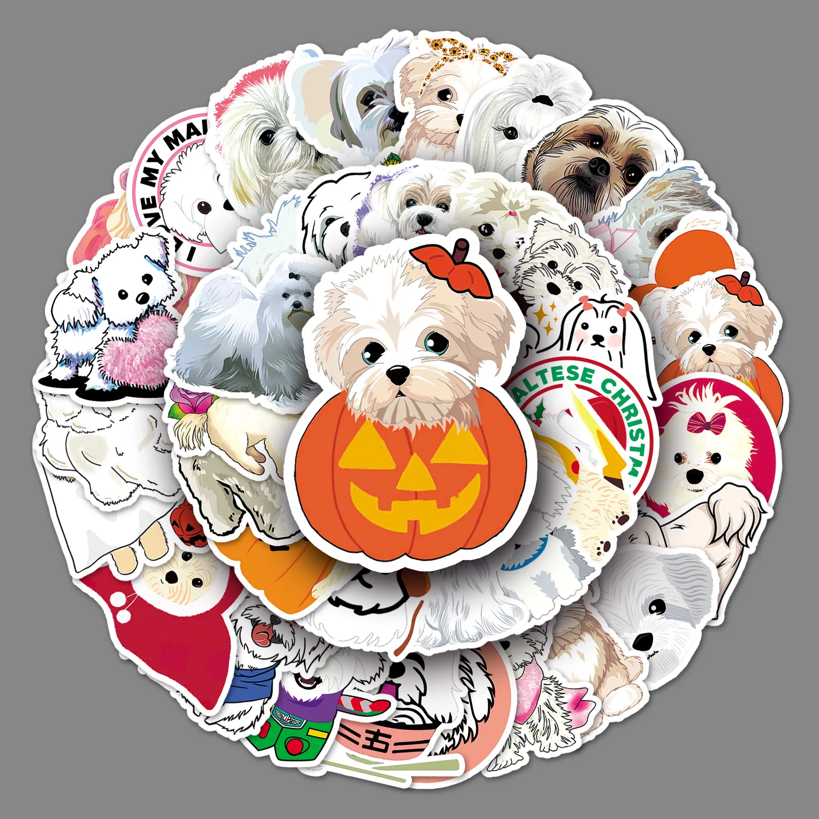 

50 Maltese Graffiti Stickers Cartoon Animals Children’s Stickers DIY Phone Case Luggage Stickers Waterproof