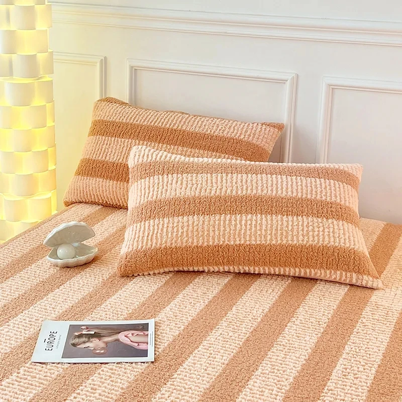 

Плюшевые наволочки, теплая наволочка, 2 шт., наволочка для подушки, Наволочки в полоску для подушек, 48x74 см, наволочка для подушки