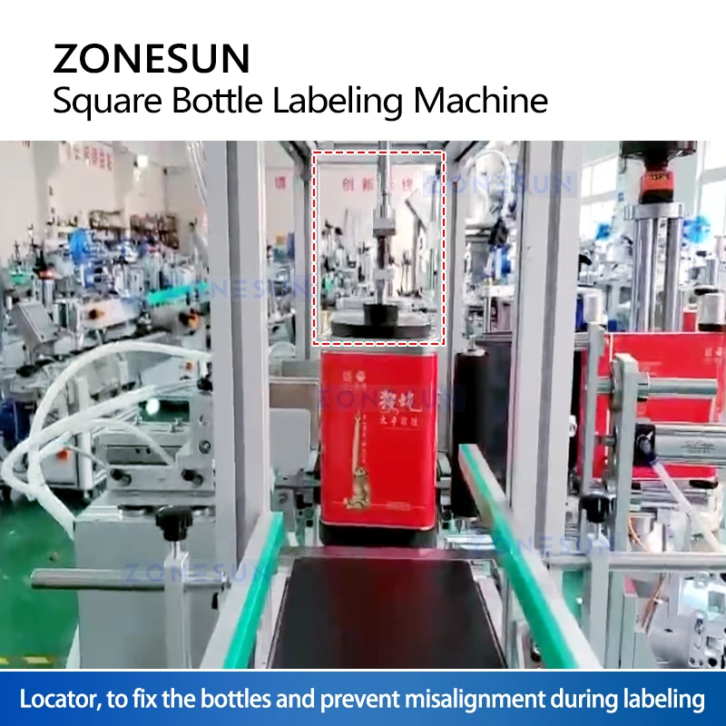 Zonesun аппликатор для этикеток на квадратных бутылках Автоматическая