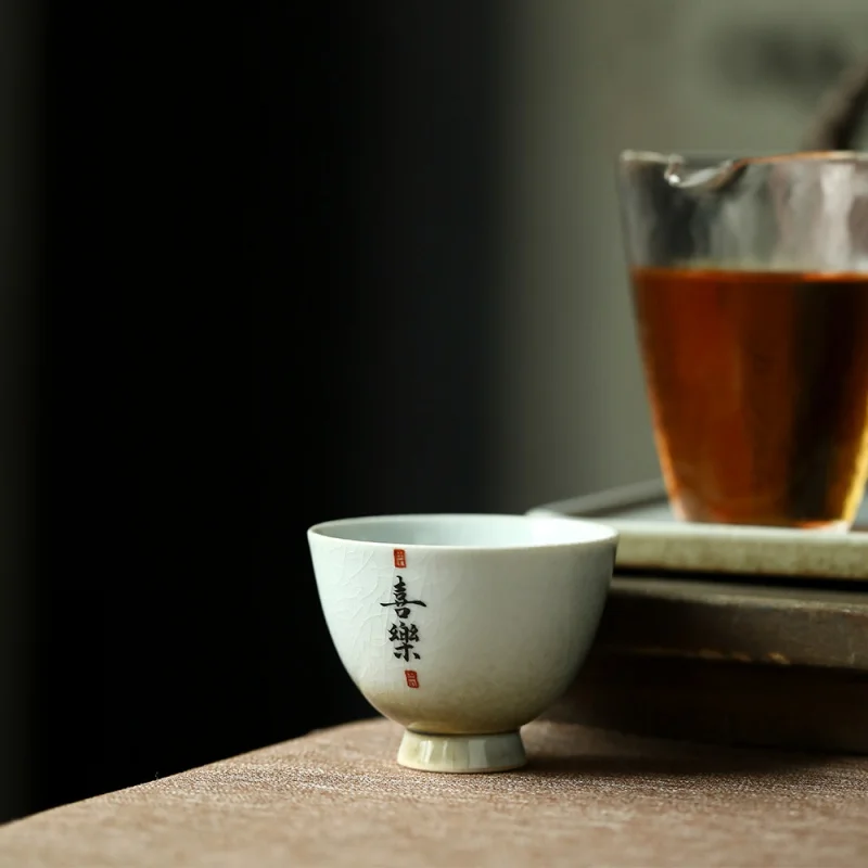 

Цзиндэчжэнь, глазурованная чайная чашка, пропитанная глазурью, ручная работа, чашка Master, одинарная чайная чашка, керамическая Античная чайн...