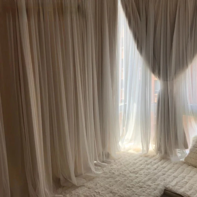 

Japanese Romantic Blackout Curtain for Living Room Girls Bedroom Blackout Curtain for Window Party Tulle Drapes Panels Ycy