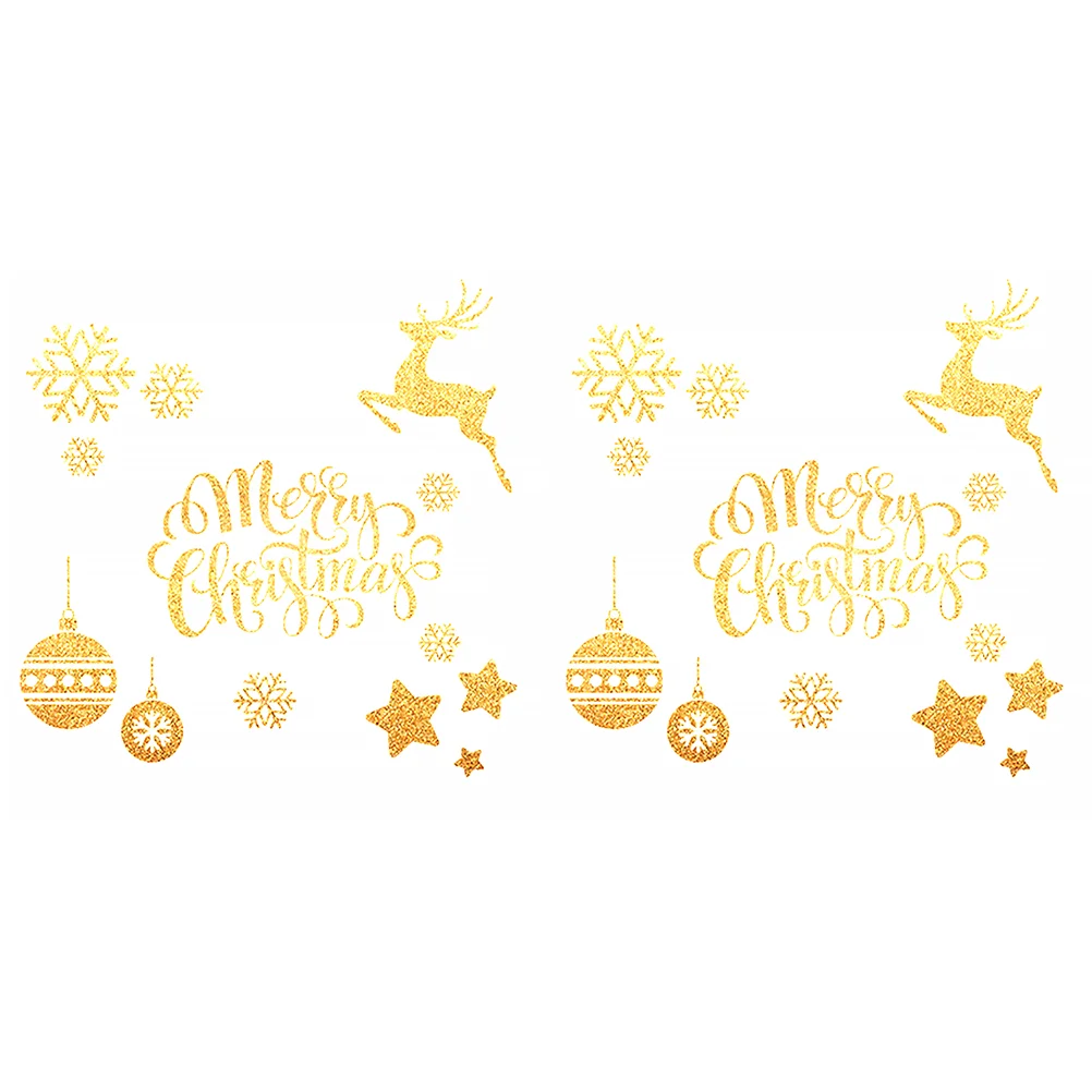 

2Pcs Christmas Glass Window Sticker Christmas Step Sticker Wall Mural Christmas Window Sticker Merry Christmas Sticker