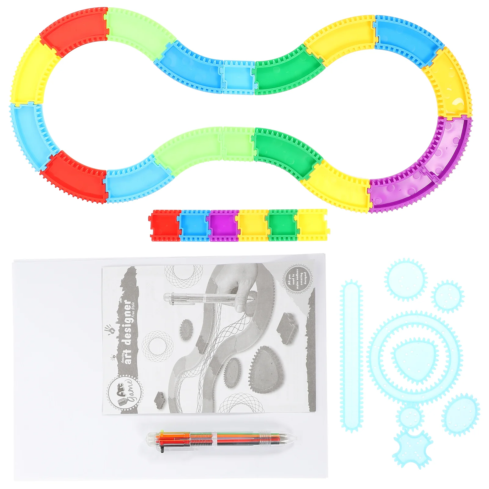 

Scratch Toy Paper Track Drawing Train Paintingart Kids Spiral Montessoriruler Templates Scratching Set Stencil Mandala Template