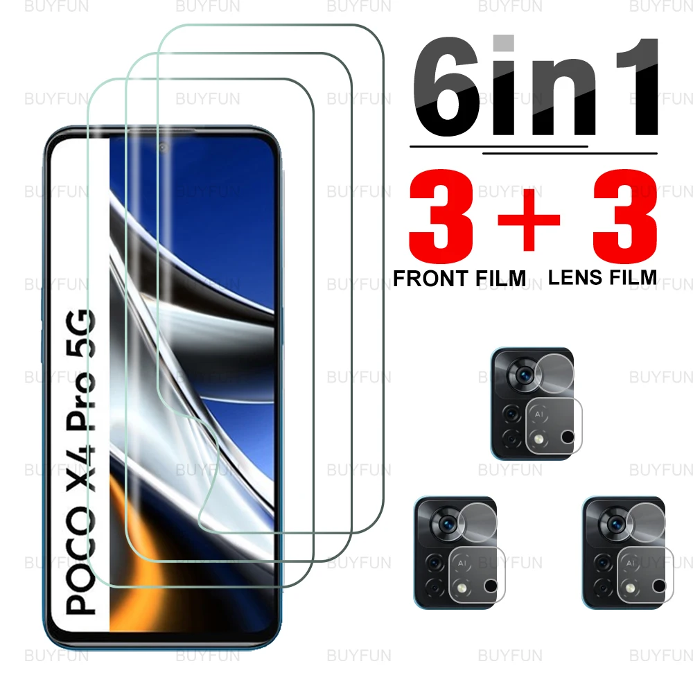 

Гидрогелевая пленка 6 в 1 для Poco X4 Pro 5G 6,67 ''полное покрытие, мягкая пленка для Xiaomi Poco X 4 4X X4Pro Poko X4 Pro, защита экрана объектива