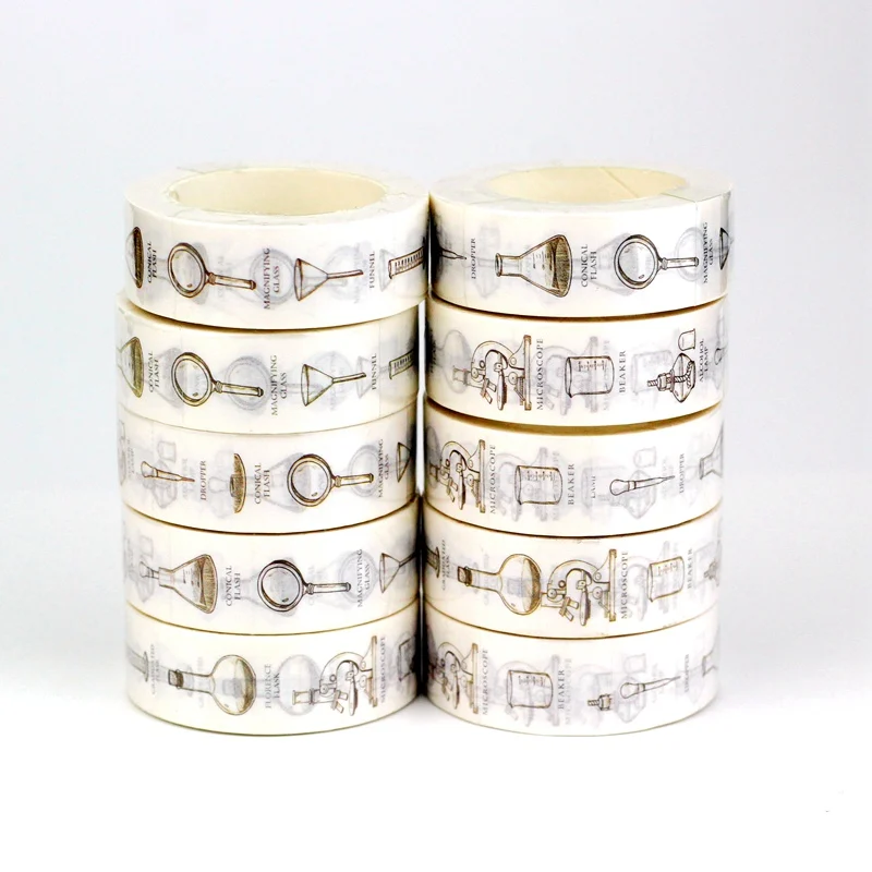 

10pcs/Lot Decor Scientific Experiment Measuring Cups Adhesive Masking Cinta Washi Tapes Cute Journaling Stationery Supplies