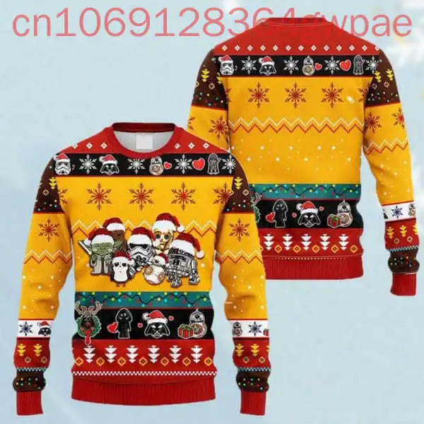 Disney Baby Yoda Coffee Рождественский уродливый свитер праздничный подарок Grogu мужской и