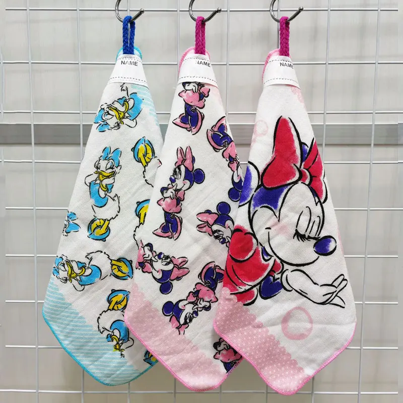 

Diseny Minnie Mouse Daisy Cartoon Cotton Soft Gauze Children's Kindergarten Hand Face Towel Handkerchief 25x25cm