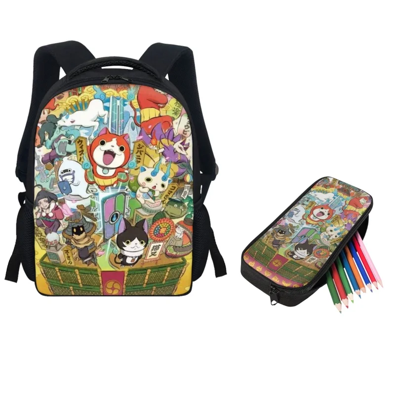 

Школьный рюкзак twoheart sgirl для девочек и мальчиков, миниатюрный рюкзак на молнии с рисунком аниме Йо-Кай часы для дошкольников, пенал