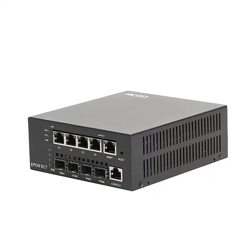 Mini 4Pon Epon OLT Fiber Optic Device DC12V Network SNMP FTTH Switch is compatible with Huawei ZTE Fiber Home