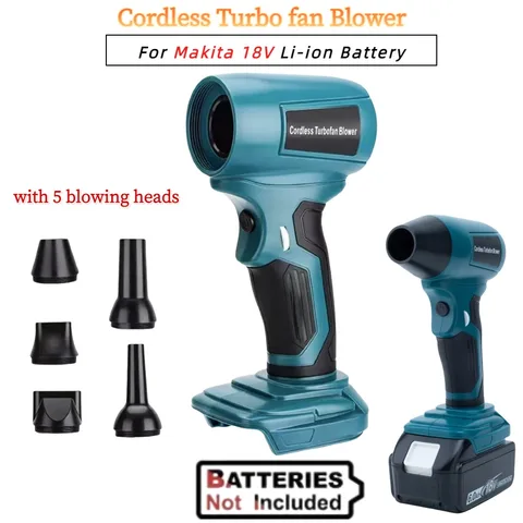 Литий-ионный беспроводной турбовентилятор мощностью 200 Вт для Makita 18 В LXT, литий-ионный аккумулятор, фен для удаления пыли и снега (БЕЗ батареи)