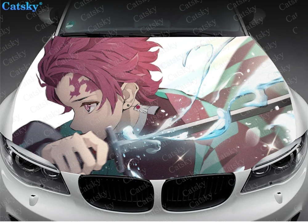 

Ghost Killing Blade Demon Slayer Anime Car Floor Mats,Car hood wrap lion decal, bonnet vinyl sticker, full color graphic decal