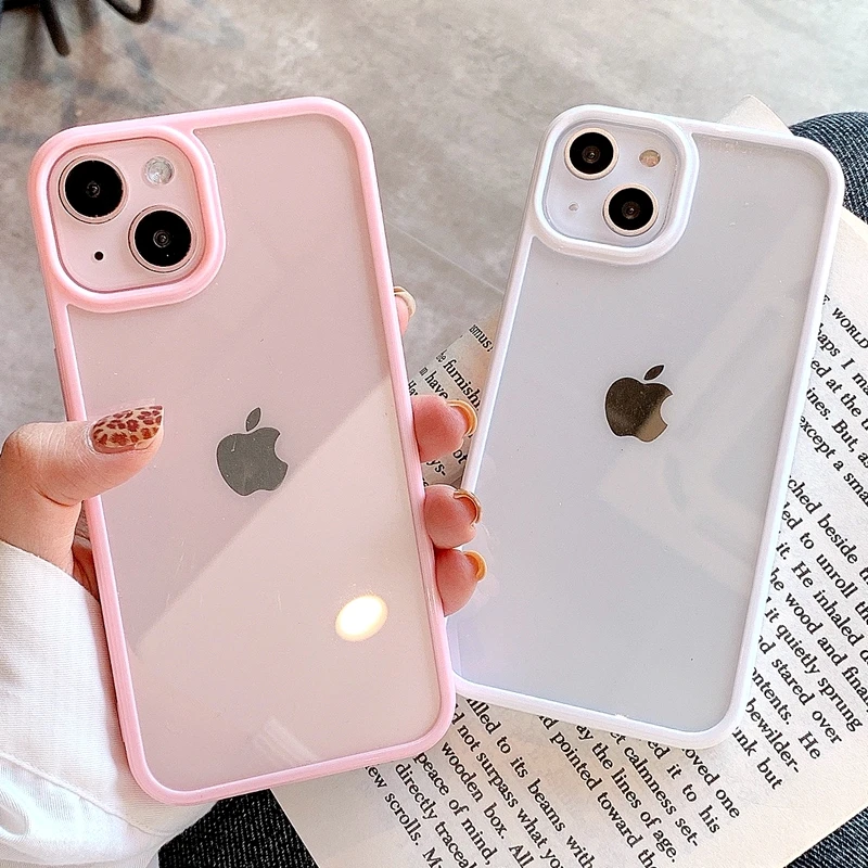 

Fashion Candy Transparent Phone Case For iPhone 11 12 13 Pro Max XS X XR 7 8 Plus SE 2020 Shockproof Bumper Back Cover