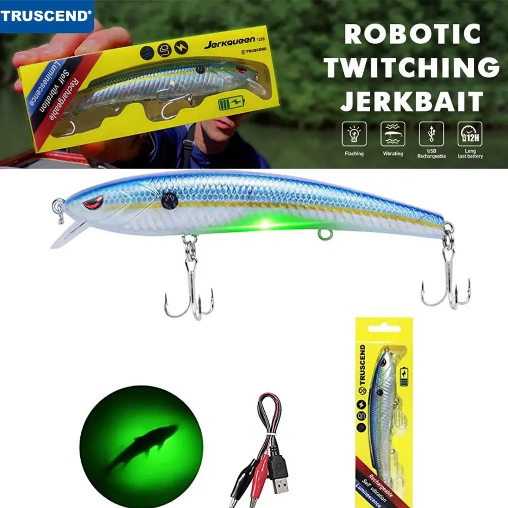 

Slow sinking Minnow Fishing Lure Hot LED 13cm 25g Artificial Fishing Bait Wobbler Bass Fishing Tackle Fishing Lure New