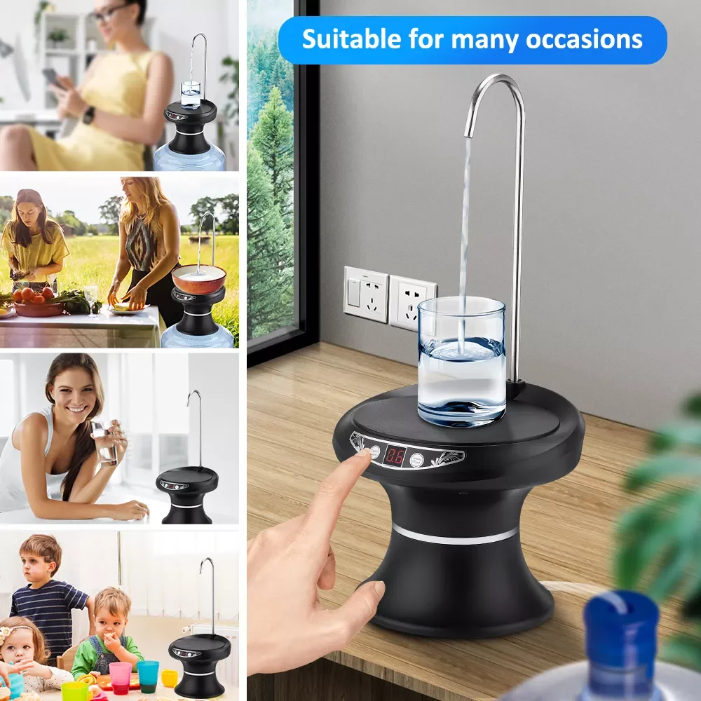 

2 in 1 Water Pump Automatic Dispenser Cooler for Bottle Electric Water Gallon Pump Drinking Portable USB Charge about 19 liters