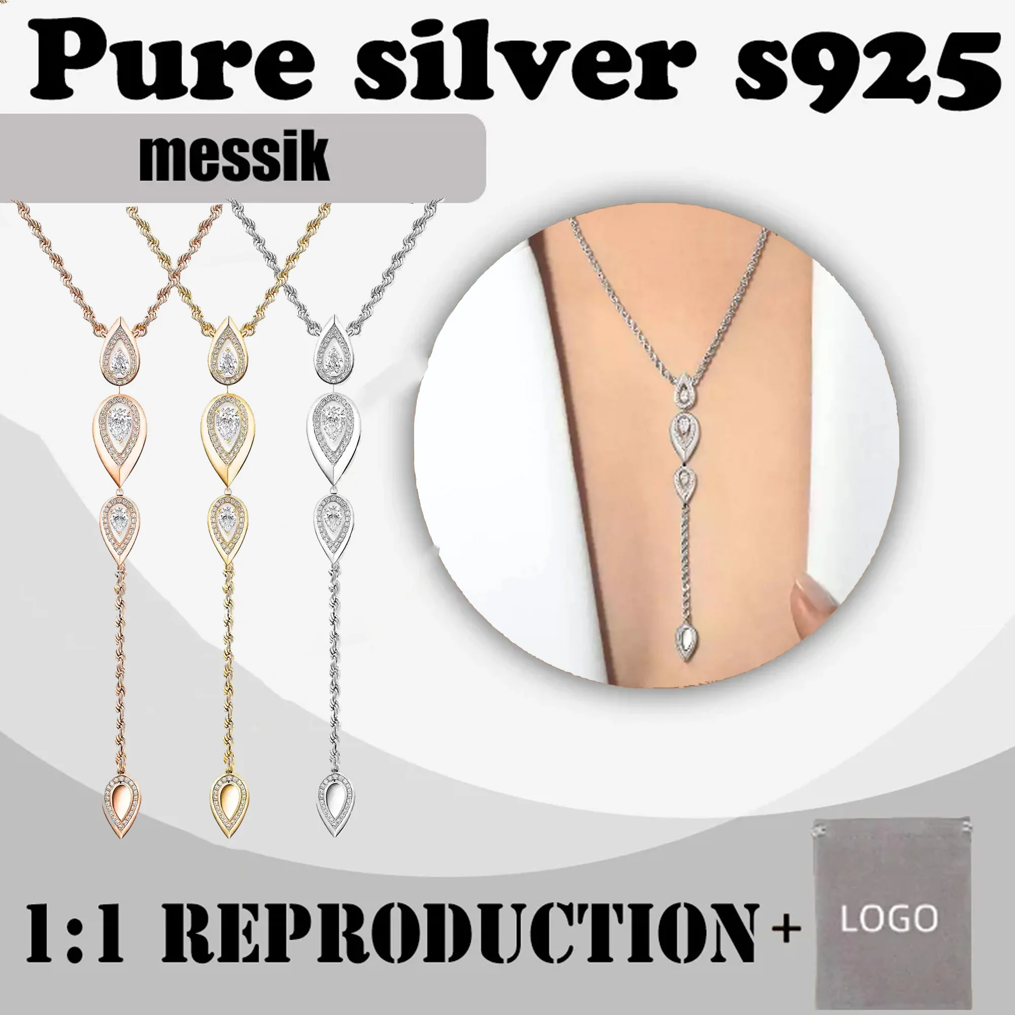 2024 новое чистое серебро s925 ожерелье в стиле Fiery Tie фирменный дизайн