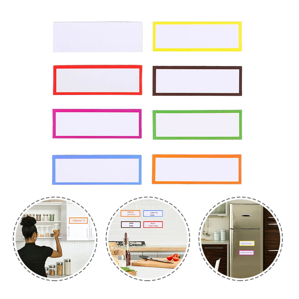 

40 Pcs Magnetic Label Message Stickers Name Plate Tags Dry Erase Labels Fridge Magnets Home Office Etiqueta Multi-functional
