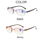 2022 мужские женские мужские очки для чтения без оправы с защитой от сисветильник, бифокальные очки с ближним увеличением, очки для дальнозоркости + 150 + 200