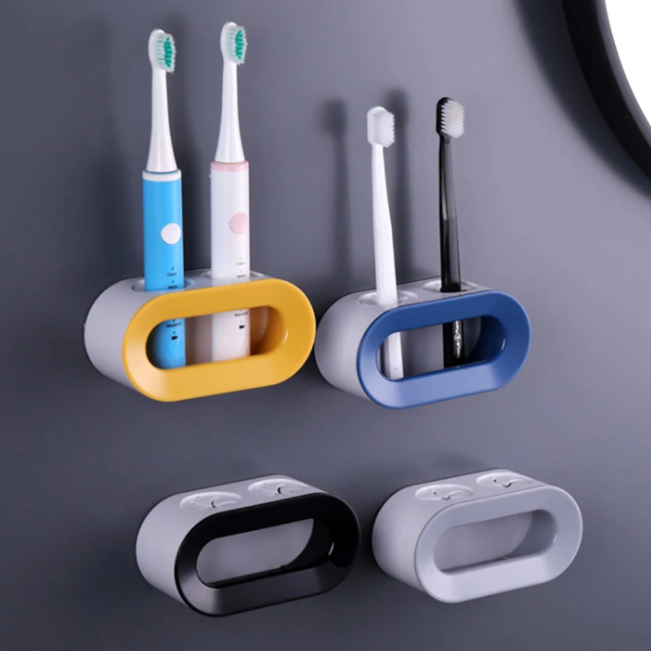 

Держатель для электрической зубной щетки, самоклеящаяся подставка для зубных щеток, настенный органайзер для зубных щеток, экономия простр...
