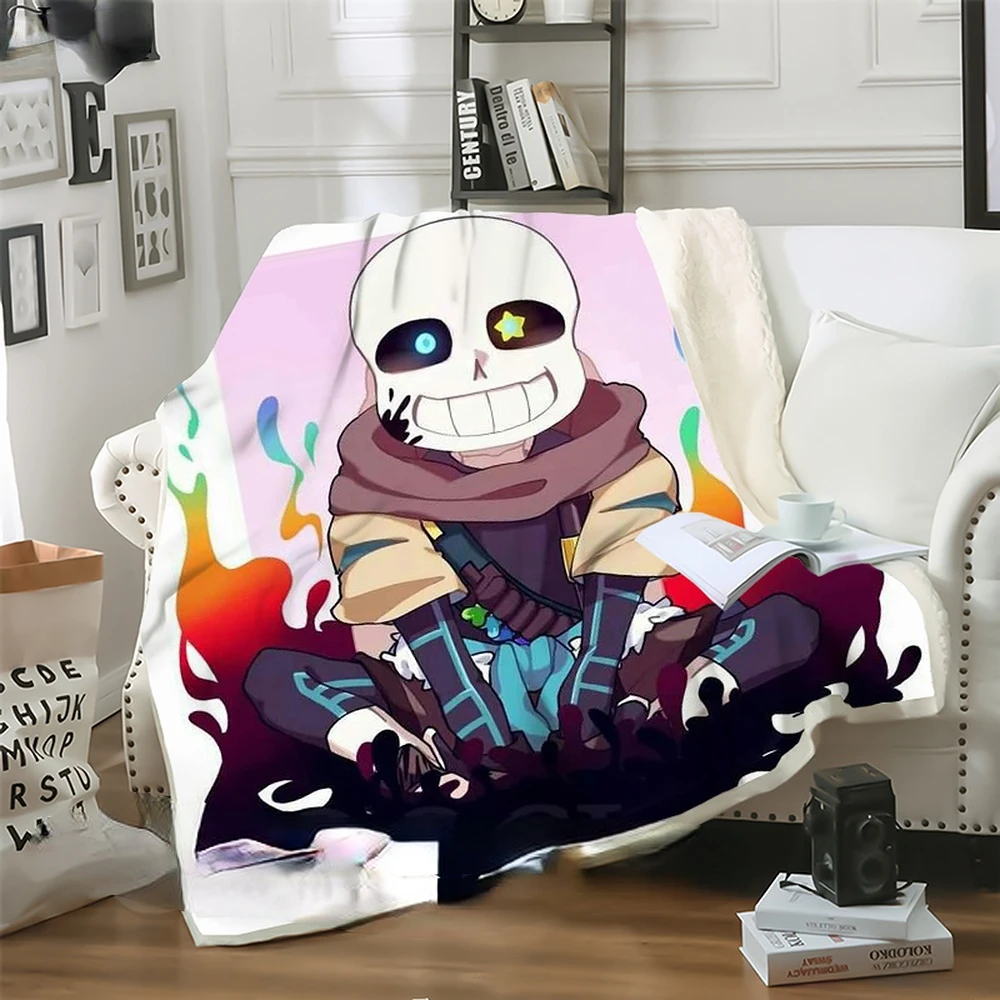 

Thicken Blanket Anime Undertale Sans Print Throw Blankets for Beds Teenager Home Decoration Bedding Airplane Travel Quilt