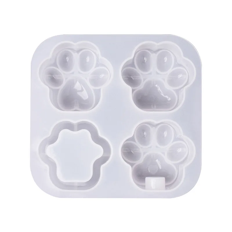 

Cat Claw Silicone Mold Cute 4 Cavity Animal Cake Chocolate Dessert Mold DIY Handmade Crystal Glue Dropping Mirror Key Chain Mold