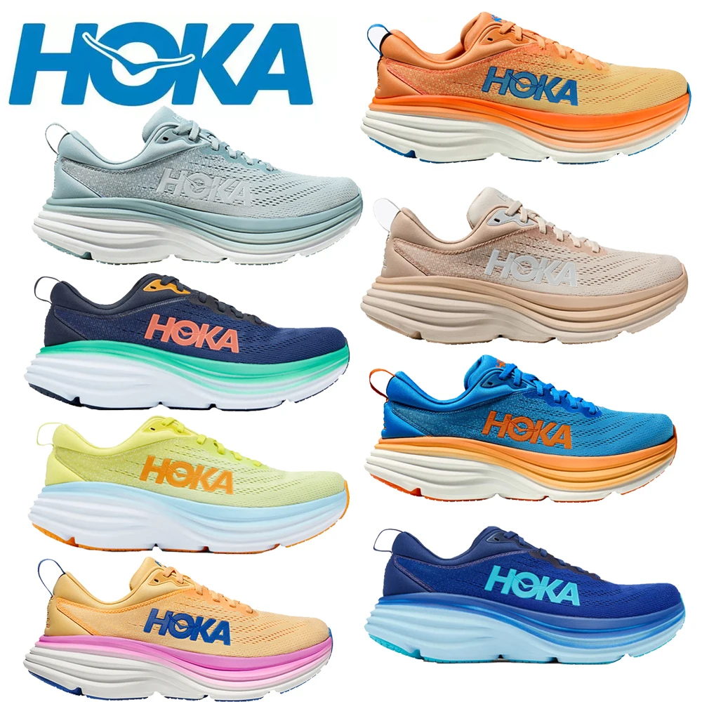 

Новинка, спортивные кроссовки для бега HOKA Bondi 8, дышащие Нескользящие амортизирующие кроссовки для мужчин и женщин
