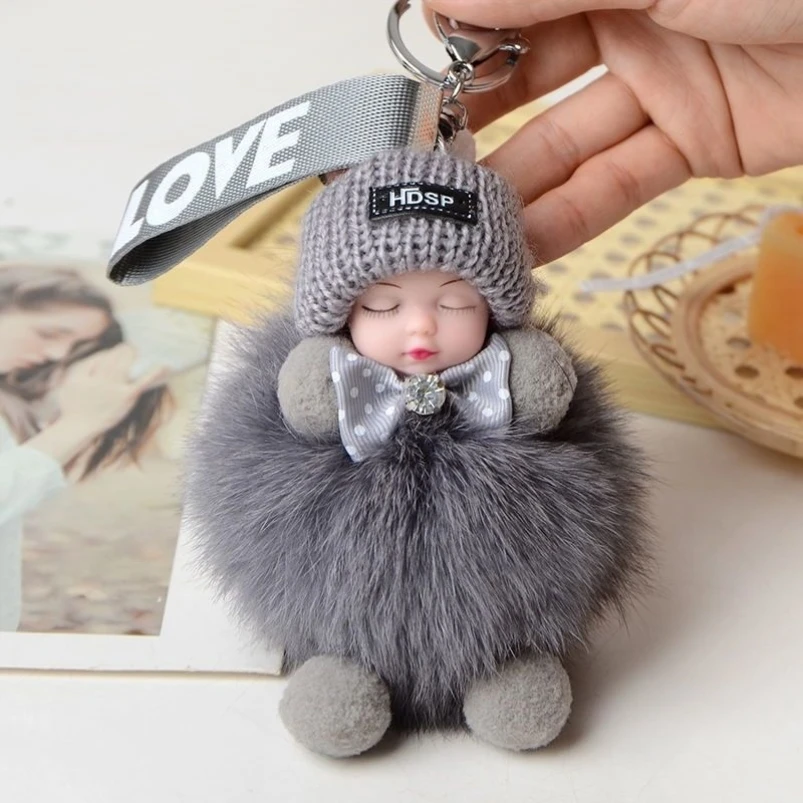 Натуральный лисьий мех брелок Doun Online Influencer спальная кукла кошелек аксессуары