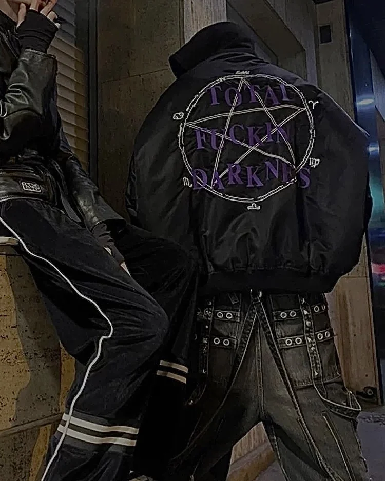 Vet TFD Pentagram Homme Bomber Extra Thick Padded Men's Oversize Super Heavy Cotton-padded jacket