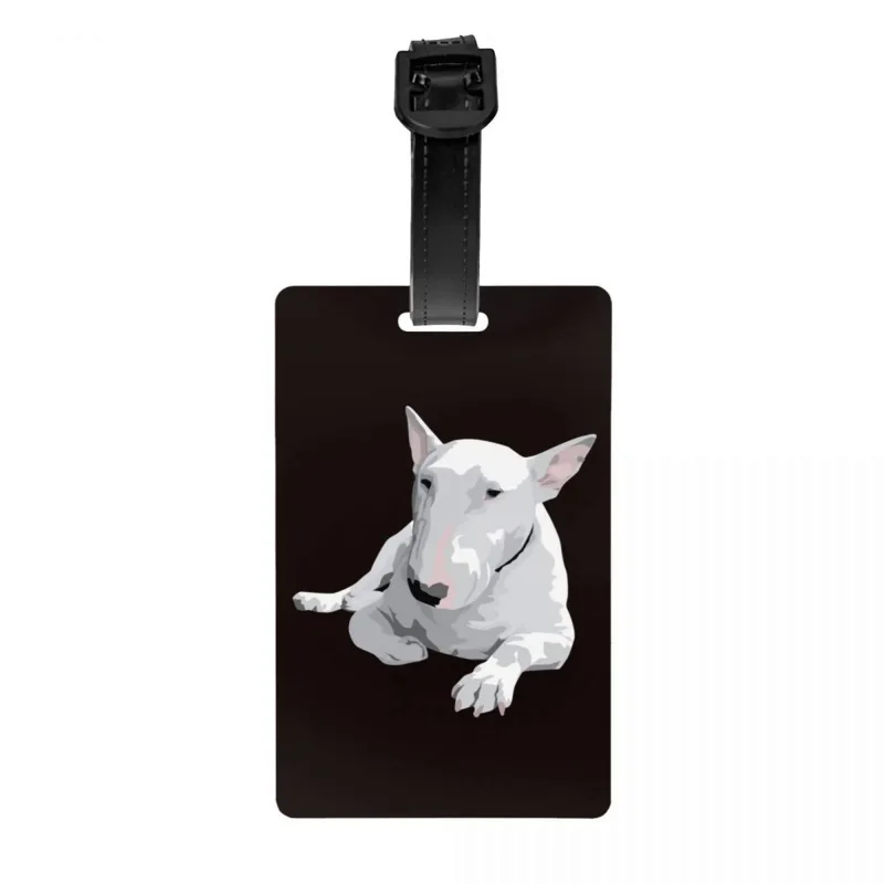 

Custom English Bull Terrier Dog Luggage Tag Privacy Protection Animal Pet Baggage Tags Travel Bag Labels Suitcase