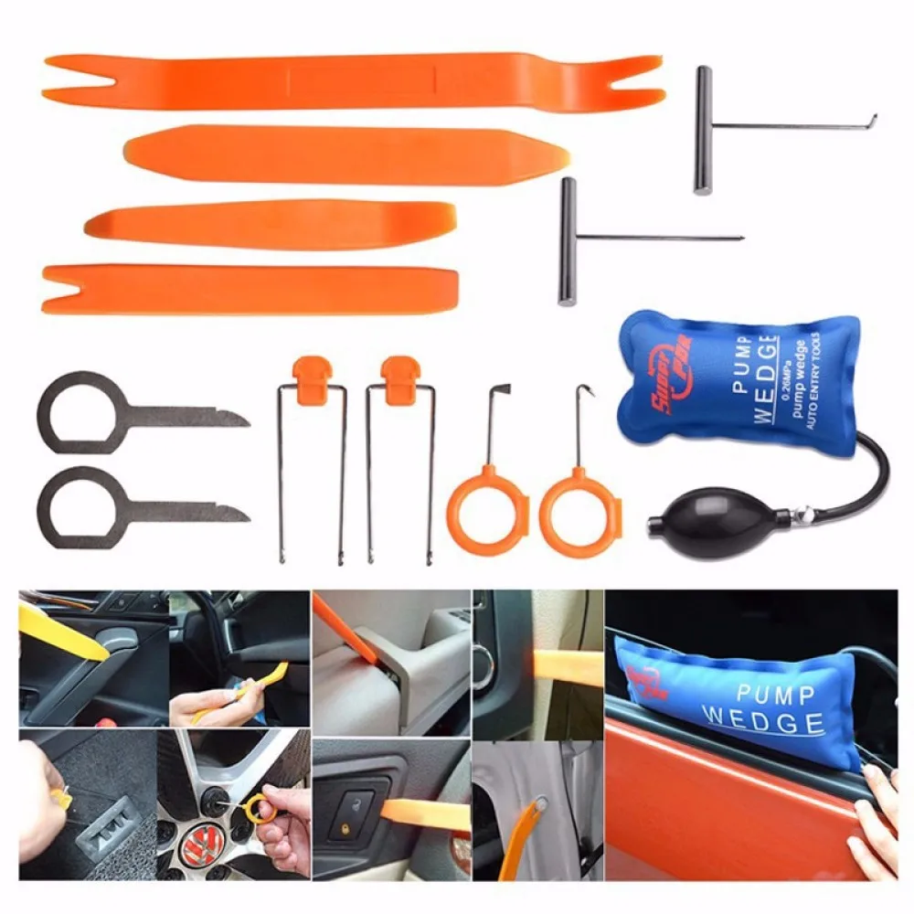 

Portable Auto Car Radio Panel Door Clip Panel Trim Dash Audio Removal Installer Pry Kit Repair Tool Pry Tool Hand Tools 12Pcs