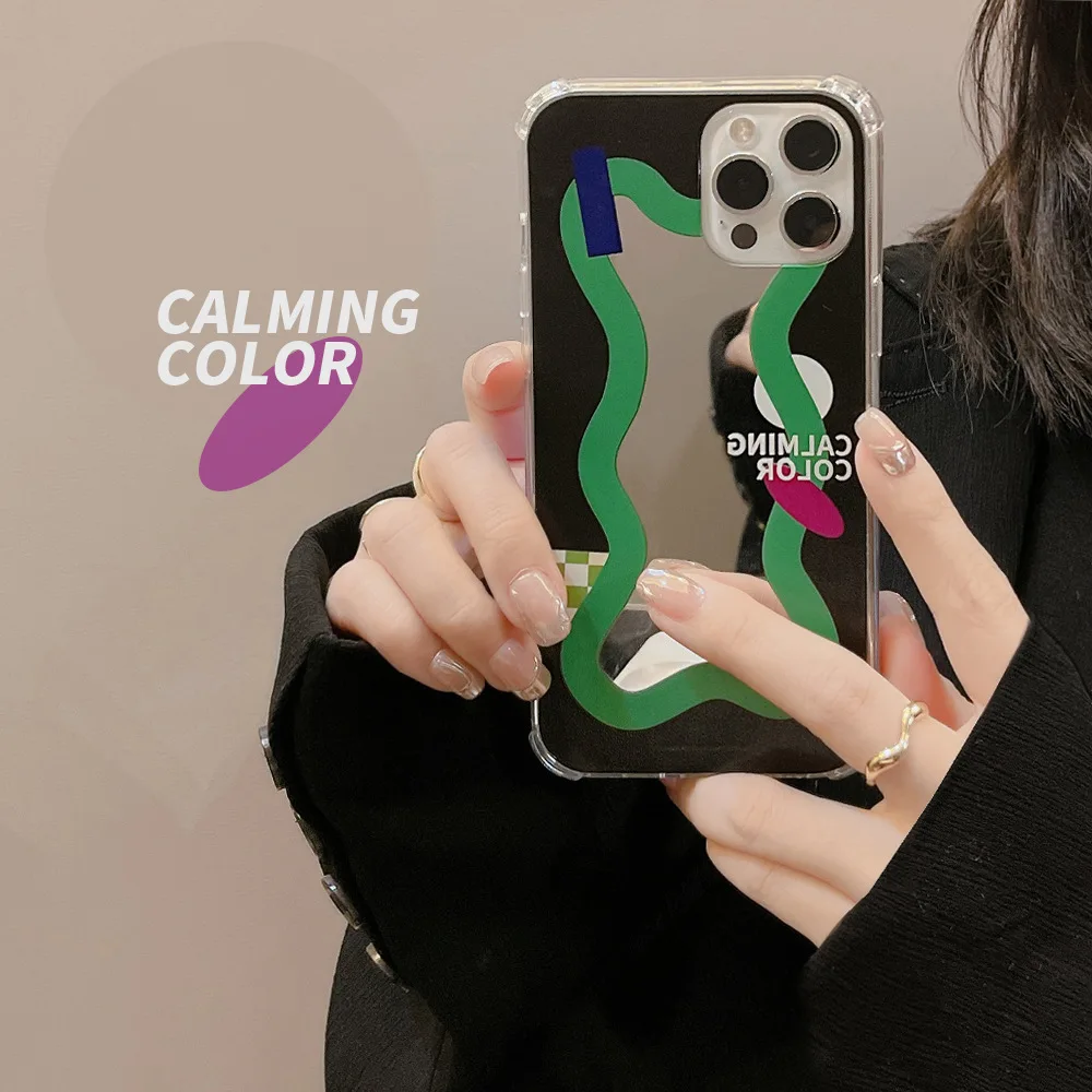 

Colored cartoon green curve Phone Case For iphone 14 13 12 11 Pro Max X XR XSMAX 7 8 Plus SE TPU Case Cover new products