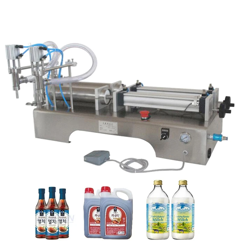 

Horizontal Liquid Filling Machine Quantitative Filler Double Head Stainless Steel Automatic Pneumatic Filling Machine 220V 110V