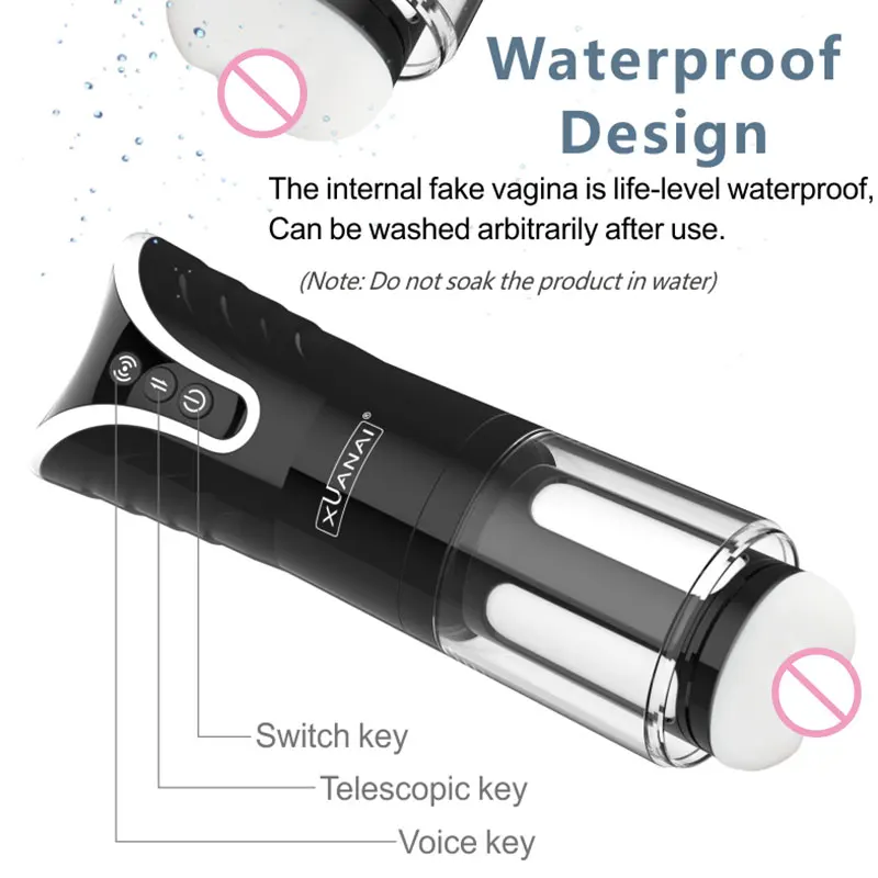 Мужской автоматический выдвижной мастурбатор для эрекции пениса Вибратор