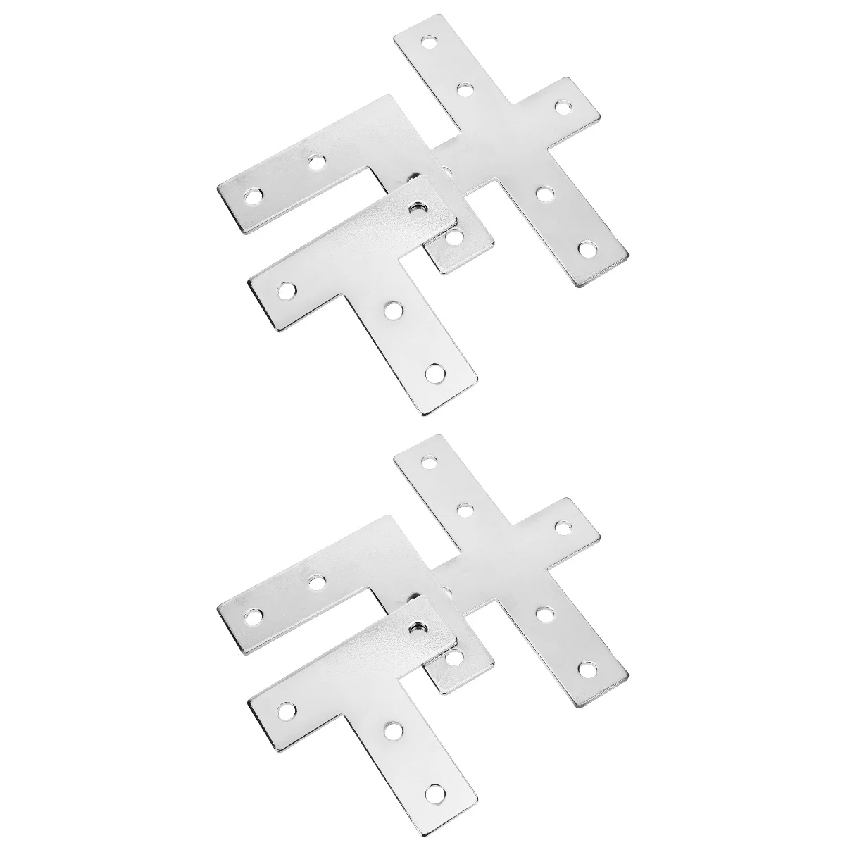 

2 Sets Corner Bracket Aluminum L Shape T Shape Cross Shape Mending Plate