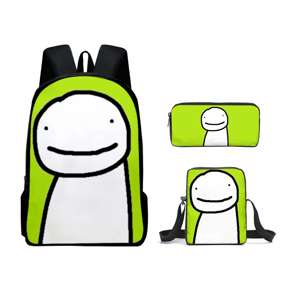 

dream smp dreamwastaken 3pcs/Set Backpack 3D Print School Student Bookbag Travel Laptop Daypack Shoulder Bag Pencil Case