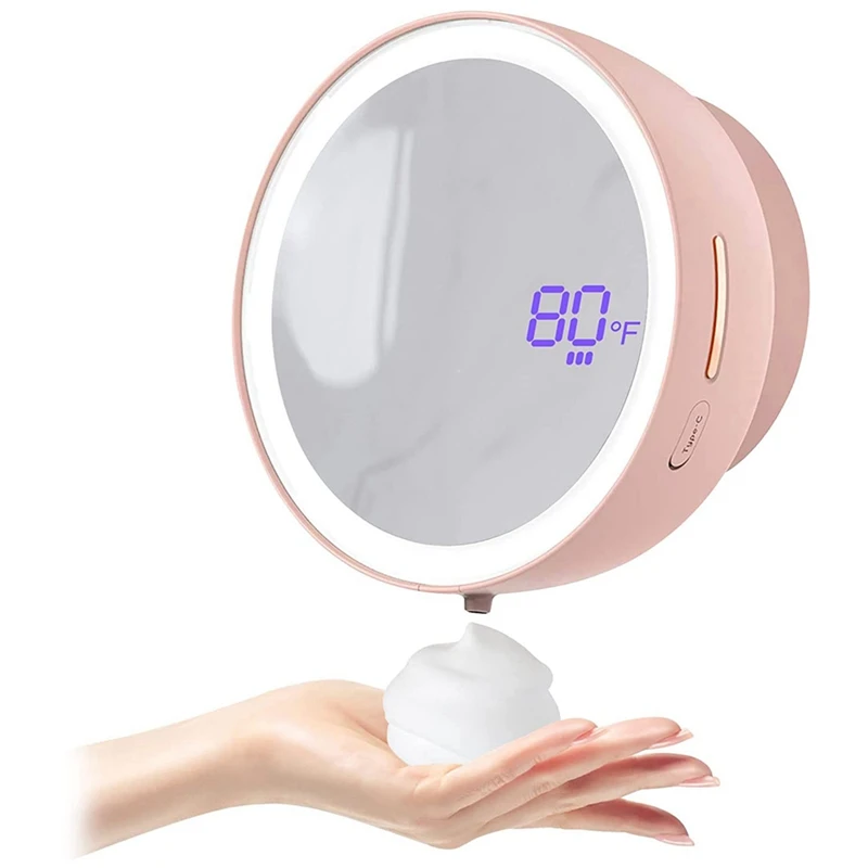 

Автоматический дозатор мыла для рук, перезаряжаемый диспенсер для мыла с зеркальным фотоэлементом, цвет РОЗОВЫЙ, 1 комплект
