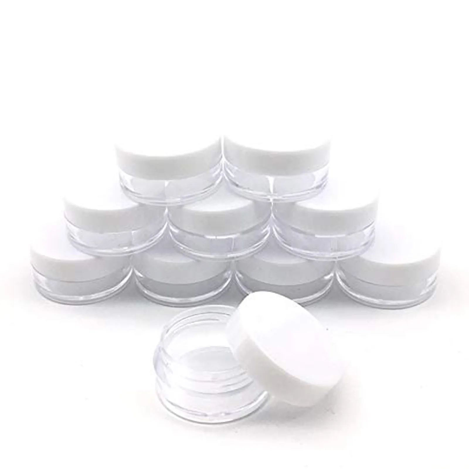 

100 for Jar with Covers Container Lid Small Clear Cases Empty pcs Housekeeping & Organizers