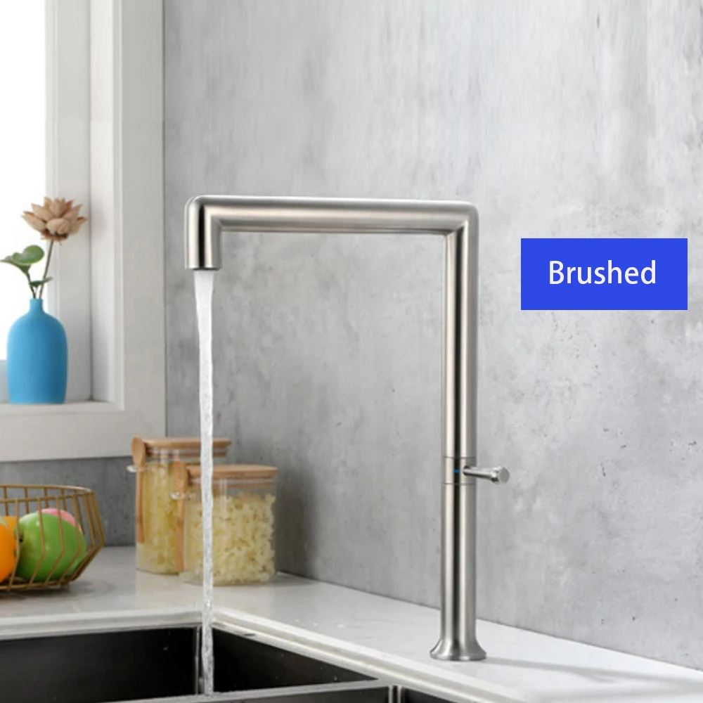 Смеситель для кухни  Nержавеющая сталь матовый серый золото