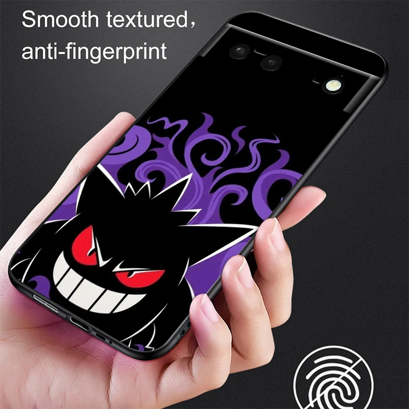 P-Pokemons G-Gengguis мультфильм для Google Pixel 9 8 7A 7 6A 6 5A 5 4 4A XL 5G черный силиконовый