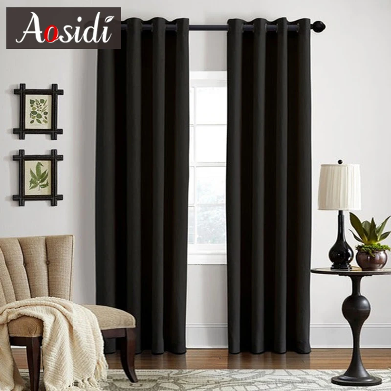 

Hall Black Curtains for Living Room Bedroom Tende Blackout Curtains Window Treatment Opaque Blinds Cortinas Rideaux Occultant