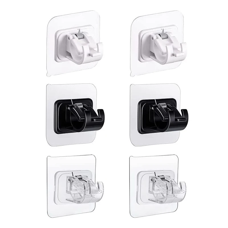 

2 PCS Self-Adhesive Curtain Rod Brackets Nail-Free Wall Hanging Pole Holders Towel Bar Hooks For Home Kitchen Bathroom Clamps