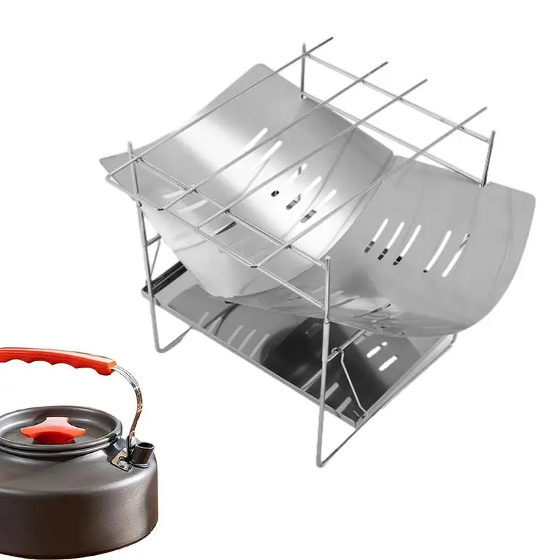 

Camping Barbecue Stove Foldable Camping Wood Burning Stove Detachable BBQ Grill Fire Pit Outdoor Camping Equipment Campfire