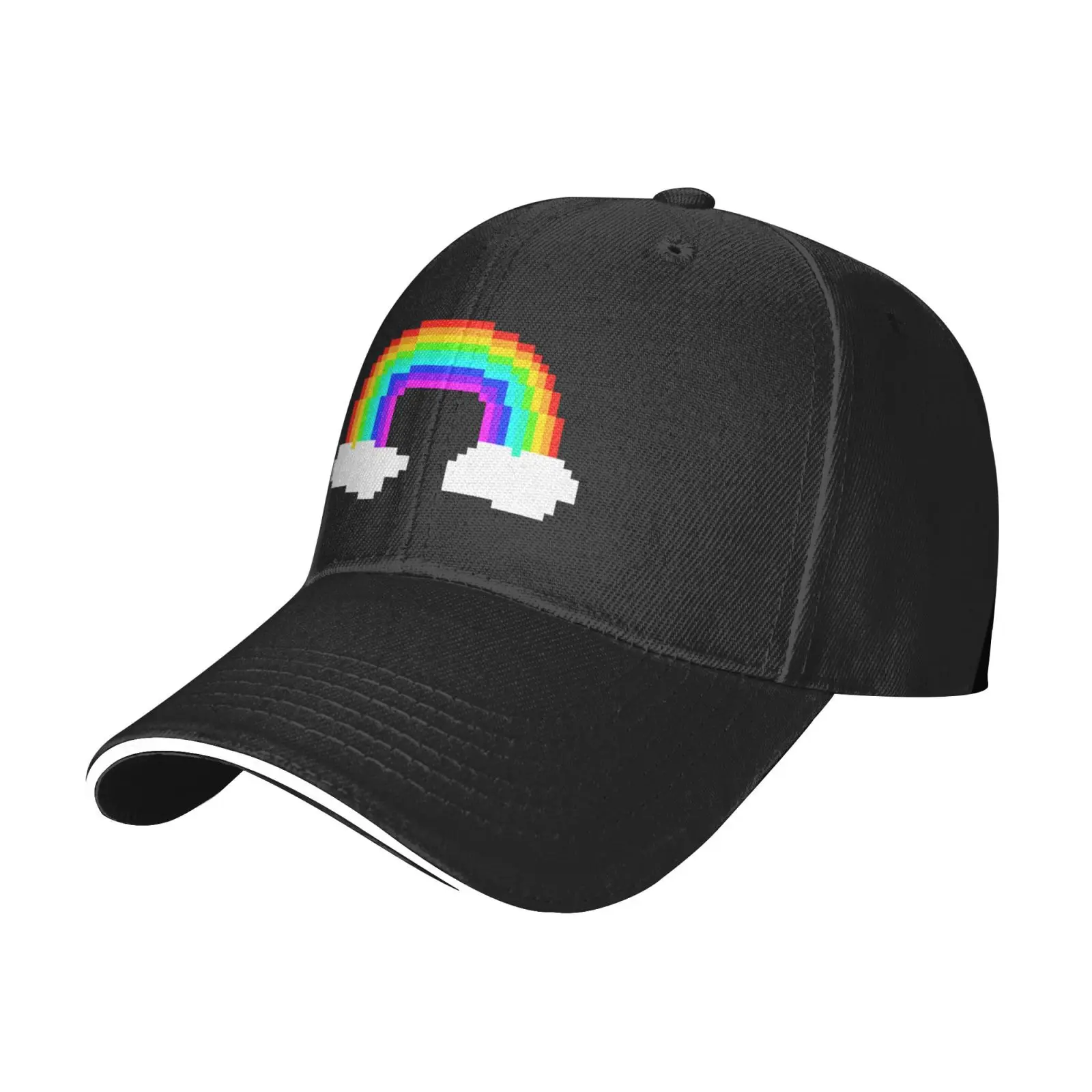 

Rainbow Pixel Baseball Cap Adjustable Cotton or Polyester Lightweight Polyester Adult Casual Four Seasons Print Unisex