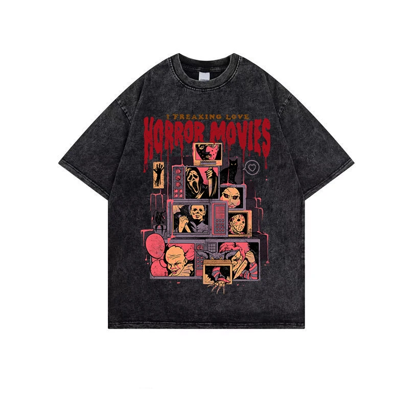 

Anime Pain Printed T Shirt Men Retro Washed 100% Cotton Tops Tees Harajuku Tshirt 2023 Streetwear Hip Hop Male T-shirts Oversize