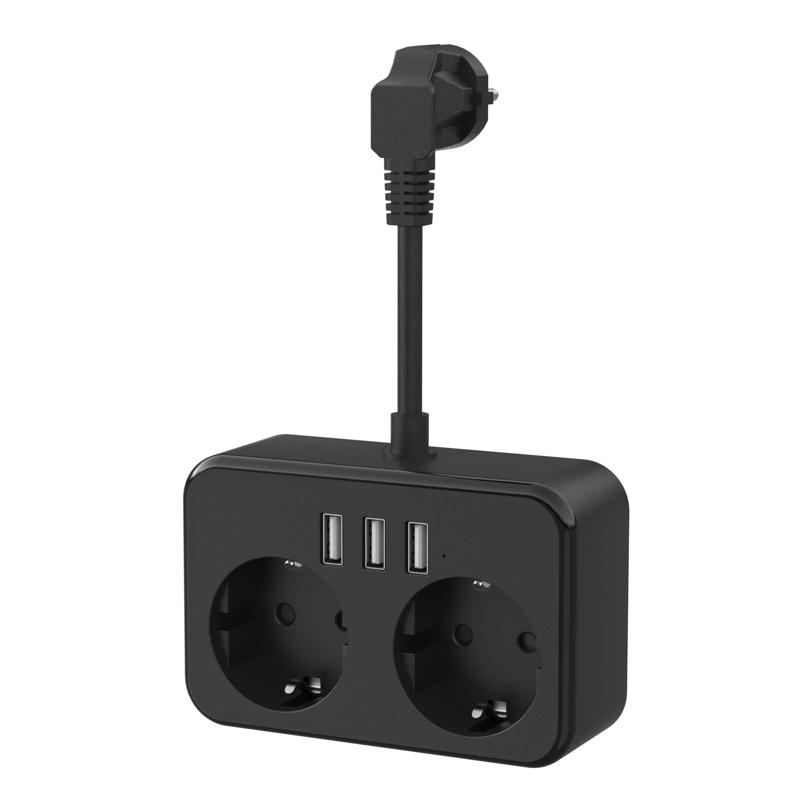 

Удлинитель с вилкой европейского стандарта, 2500 Вт, 3 USB A, быстрая зарядка, 2 розетки переменного тока, защитный адаптер, удлинительный кабель для электрической розетки для дома