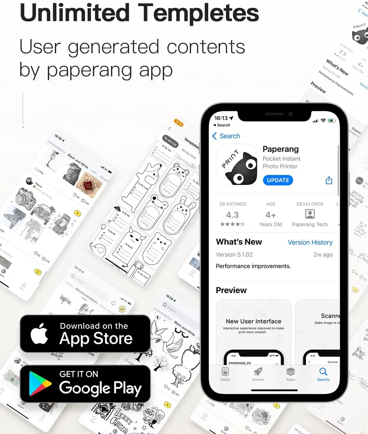 Термопринтер для этикеток Paperang C1S Многофункциональный беспроводной принтер 300 DPI