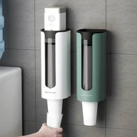 wall mount disposable cup dispenser with lid adhesive pull type paper cup holder