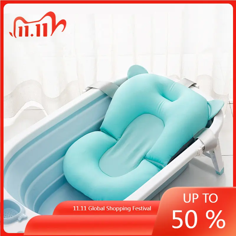 

Baby Shower Air Pad Bath Tub Non-Slip Bathtub Seat Mat Newborn Safety Security Bath Cushion Foldable Soft Pillow Bed Dropshippin
