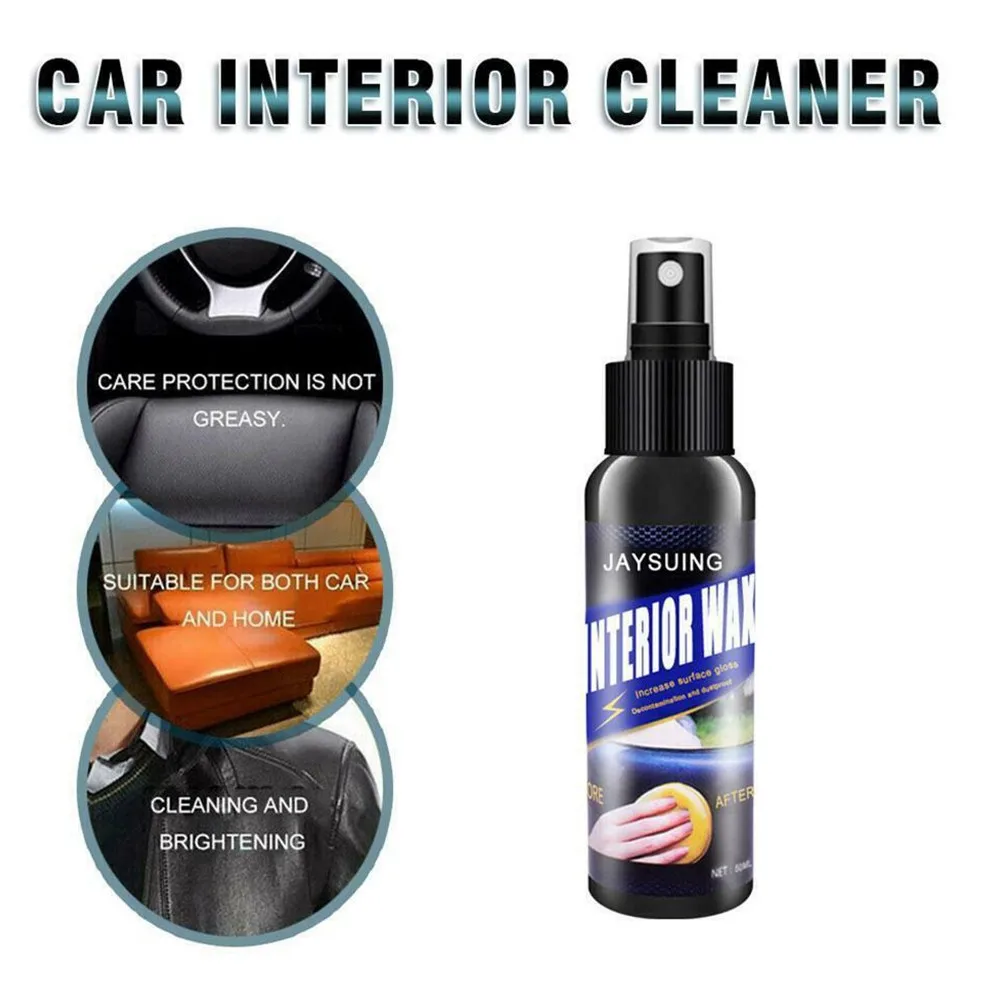 

50ml Plastic Parts Retreading Agent Wax Instrument Panel Auto Care Inner Car Interior Wax Seat Polish Dashboard Cleaner Agent