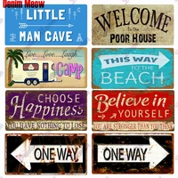 30x15cm beach licenses plate one way metal tin sign vintage sweet home words licenses metal plate for bar sign home decor wy209