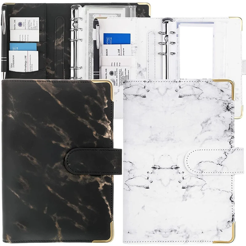 

Budget Binder, 2 Pcs Marble A6 Binder Notebook Binder 6 Ring Personal Budget Binder For Money Envelope A6 Filler Paper